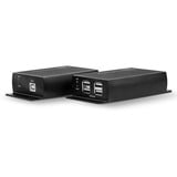 Lindy 42710 extensor KVM Transmisor y receptor, Extensor USB negro, Transmisor y receptor, Alámbrico, 140 m, Cat5e, Cat6, Negro, Aluminio