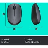 Logitech M170 Grey-K ratón Oficina Ambidextro RF inalámbrico Óptico 1000 DPI gris, Ambidextro, Óptico, RF inalámbrico, 1000 DPI, Gris