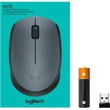 Logitech M170 ratón Oficina Ambidextro RF inalámbrico Óptico 1000 DPI gris, Ambidextro, Óptico, RF inalámbrico, 1000 DPI, Gris