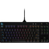 Logitech G PRO Mechanical Gaming Keyboard teclado USB QWERTZ Alemán Negro, Teclado para gaming negro, Full-size (100%), USB, Interruptor mecánico, QWERTZ, LED RGB, Negro