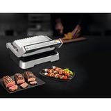Tefal OptiGrill 2in1 GC773D10 parrilla eléctrica de contacto, Barbacoa de contacto acero fino, Acero inoxidable, Metal, Rectangular, Botones, Giratorio, Plancha, 600 cm²