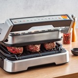 Tefal OptiGrill 2in1 GC773D10 parrilla eléctrica de contacto, Barbacoa de contacto acero fino, Acero inoxidable, Metal, Rectangular, Botones, Giratorio, Plancha, 600 cm²