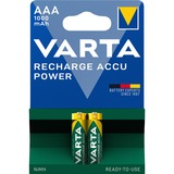 Varta -5703B Pilas domésticas, Batería Batería recargable, AAA, Níquel-metal hidruro (NiMH), 1,2 V, 2 pieza(s), 1000 mAh