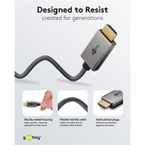 goobay Cable adaptador textil USB, conector USB-C > conector HDMI, 4K / 60Hz negro/Plateado