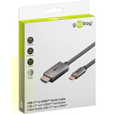 goobay Cable adaptador textil USB, conector USB-C > conector HDMI, 4K / 60Hz negro/Plateado