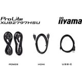 iiyama ProLite XUB2797HSU-B2 pantalla para PC 68,6 cm (27") 1920 x 1080 Pixeles Full HD LED Negro, Monitor LED negro (mate), 68,6 cm (27"), 1920 x 1080 Pixeles, Full HD, LED, 1 ms, Negro