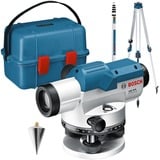 Bosch Set GOL 26 D + BT 160 + GR 500 Professional Nivel de línea 100 m, Nivelador azul, 100 m, 1,6 mm/m, 360°, Horizontal, Nivel de línea, Negro, Azul, Plata
