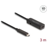 DeLOCK Cable de extensión activo USB 3.2 Gen 2, conector USB-C > toma USB-C, Cable alargador negro