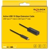 DeLOCK Cable de extensión activo USB 3.2 Gen 2, conector USB-C > toma USB-C, Cable alargador negro