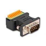 DeLOCK Conector D-Sub 9 pines macho > adaptador de bloque terminal con pulsador negro