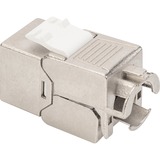 Digitus DN-93615-24 módulo de conector de red, Módulo Keystone plateado/blanco, Plata, Níquel, Zinc, -20 - 70 °C, 14 mm, 34 mm