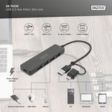 Digitus Hub USB 3.0 de 4 puertos línea delgada negro