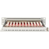 Digitus Panel de parcheo 10" DN-91612S-EA-G, 12 puertos, Cat.6a, Patch Panel gris