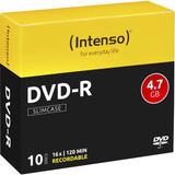 Intenso DVD-R 4.7GB, 16x 4,7 GB 10 pieza(s), DVDs vírgenes 16x, DVD-R, 120 mm, Caja de cd, 10 pieza(s), 4,7 GB