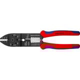 KNIPEX 97 21 215 alicate Herramienta para prensar, Crimpadora rojo/Azul, Herramienta para prensar, Acero, De plástico, Azul/Rojo, 23 cm, 224 g