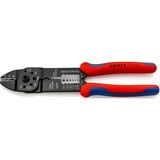 KNIPEX 97 21 215 alicate Herramienta para prensar, Crimpadora rojo/Azul, Herramienta para prensar, Acero, De plástico, Azul/Rojo, 23 cm, 224 g