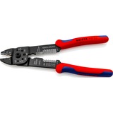 KNIPEX 97 21 215 alicate Herramienta para prensar, Crimpadora rojo/Azul, Herramienta para prensar, Acero, De plástico, Azul/Rojo, 23 cm, 224 g