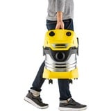 Kärcher WD 4 SV-20, Aspiradora en húmedo y en seco amarillo/Acero fino
