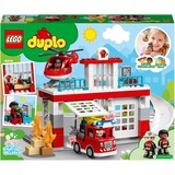 LEGO DUPLO 10970 Parque de Bomberos y Helicóptero, Juguetes para Niños, Juegos de construcción Juguetes para Niños, Juego de construcción, 2 año(s), Plástico, 117 pieza(s), 2,06 kg