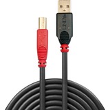 Lindy 42762 cable USB 15 m USB 2.0 USB A USB B Negro, Rojo negro, 15 m, USB A, USB B, USB 2.0, Macho/Macho, Negro, Rojo