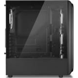 Sharkoon TK5M RGB ATX Escritorio Negro, Cajas de torre negro, Escritorio, PC, Negro, ATX, micro ATX, Mini-ITX, Metal, Plástico, Vidrio templado, Multi