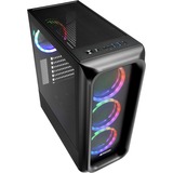 Sharkoon TK5M RGB ATX Escritorio Negro, Cajas de torre negro, Escritorio, PC, Negro, ATX, micro ATX, Mini-ITX, Metal, Plástico, Vidrio templado, Multi