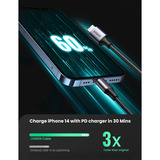 UGREEN 60759 cable de teléfono móvil Negro, Plata 1 m USB C Lightning 1 m, USB C, Lightning, Negro, Plata, Macho, Macho