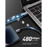 UGREEN 60759 cable de teléfono móvil Negro, Plata 1 m USB C Lightning 1 m, USB C, Lightning, Negro, Plata, Macho, Macho