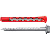 fischer Taco de vástago largo HybridPower 10x90 FUS K, Pasador rojo/Gris