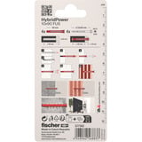 fischer Taco de vástago largo HybridPower 10x90 FUS K, Pasador rojo/Gris