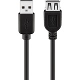goobay 68905 cable USB 5 m USB 2.0 USB A Negro, Cable alargador negro, 5 m, USB A, USB A, USB 2.0, Negro