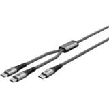 goobay 75739, Cable negro/Gris