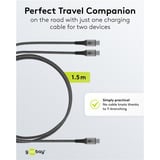 goobay 75739, Cable negro/Gris