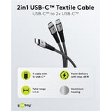 goobay 75739, Cable negro/Gris