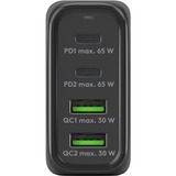 goobay Cargador rápido multipuerto USB-C, PD, GaN, 68 vatios negro