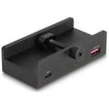 DeLOCK Hub USB externo 5 Gbps con 2 x USB Tipo-A, 1 x USB Tipo-C™ y ranura para SD + Micro SD con tornillo de fijación negro