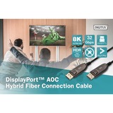 Digitus Cable híbrido de fibra óptica DisplayPort AOC, UHD 8K negro