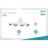Digitus DA-70216, Hub USB blanco