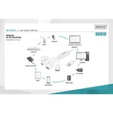 Digitus Hub USB Slim Spider, conector USB-A 2.0 > 4x puerto USB-A blanco