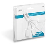 Digitus Hub USB Slim Spider, conector USB-A 2.0 > 4x puerto USB-A blanco
