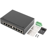 Digitus Red Ethernet Gigabit de 8 puertos, Interruptor/Conmutador negro