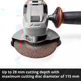 EINHELL Amoladora angular inalámbrica Power X-Change TE-AG 18/115-2 Li - Solo, 18 Voltios rojo/Negro