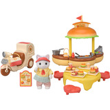 EPOCH Sylvanian Families - Puesto móvil de hamburguesas con figura, Juegos de construcción 