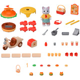 EPOCH Sylvanian Families - Puesto móvil de hamburguesas con figura, Juegos de construcción 