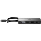 HP Concentrador de viaje USB-C G2, Hub USB negro, Alámbrico, USB 3.2 Gen 1 (3.1 Gen 1) Type-C, Negro, China, Windows 10, 107 mm
