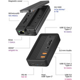 ICY BOX IB-DK4072M-CU31 USB 3.2 Gen 2 (3.1 Gen 1) Type-C Negro, Estación de acoplamiento SSD, SATA, M.2, USB 3.2 Gen 2 (3.1 Gen 1) Type-C, 1000 Mbit/s, Negro