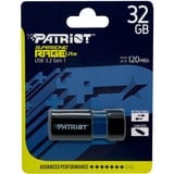 Patriot Supersonic Rage Lite unidad flash USB 32 GB USB tipo A 3.2 Gen 1 (3.1 Gen 1) Negro, Azul, Lápiz USB negro/Azul, 32 GB, USB tipo A, 3.2 Gen 1 (3.1 Gen 1), 180 MB/s, Deslizar, Negro, Azul