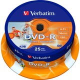 Verbatim 43538 DVD en blanco 4,7 GB DVD-R 25 pieza(s), DVDs vírgenes DVD-R, 120 mm, Imprimible, Eje, 25 pieza(s), 4,7 GB