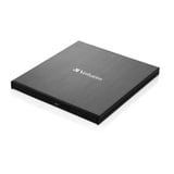Verbatim External Slimline unidad de disco óptico Blu-Ray RW Negro, Regrabadora Blu-ray externa negro, Negro, Ranura, Sobremesa/Portátil, Blu-Ray RW, USB 3.2 Gen 1 (3.1 Gen 1), 145 mm