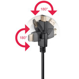 goobay Cable HDMI de alta velocidad 360° negro/Dorado